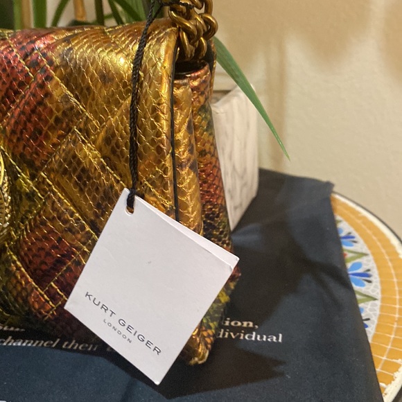 kurt Geiger London Mini Kensington Snake Embossed Leather Convertible Crossbody - Picture 7 of 13